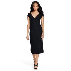 Polo Lowell Short Sleeve Little Black Sheath Dress Size 4